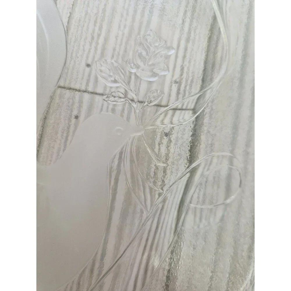 Vintage LE Smith Glass Dove Crystal Tray Platter 13